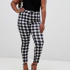 ASOS Curve Rivington High Waisted Gingham Jean